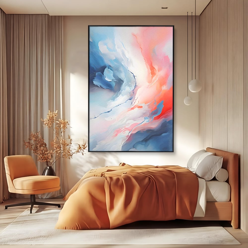 Tablou Canvas Premium LuxCanva® A1644, Pink Contrast , Dormitor, Decorativ, Landscape, Cromatic, Living, Culori Vibrante