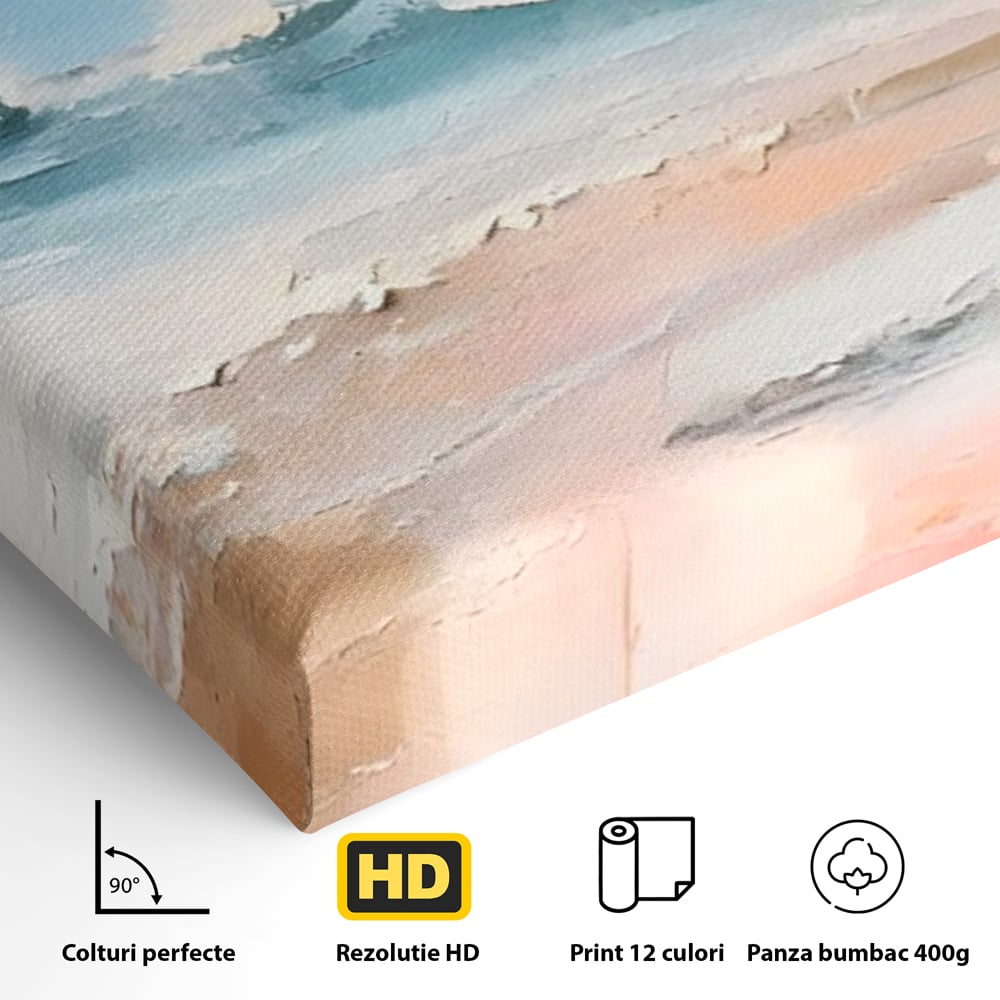 Tablou Canvas Premium LuxCanva® A1646, Sea Abstract , Dormitor, Decorativ, Plaja, Valuri, Living, Culori Vibrante