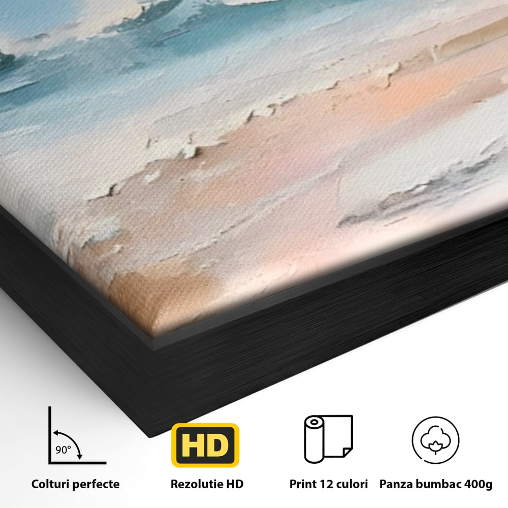 Tablou Canvas Premium LuxCanva® A1646, Sea Abstract , Dormitor, Decorativ, Plaja, Valuri, Living, Culori Vibrante