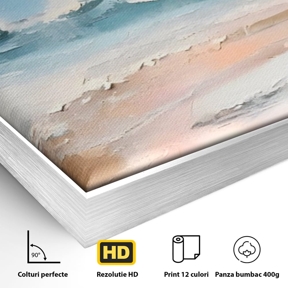 Tablou Canvas Premium LuxCanva® A1646, Sea Abstract , Dormitor, Decorativ, Plaja, Valuri, Living, Culori Vibrante