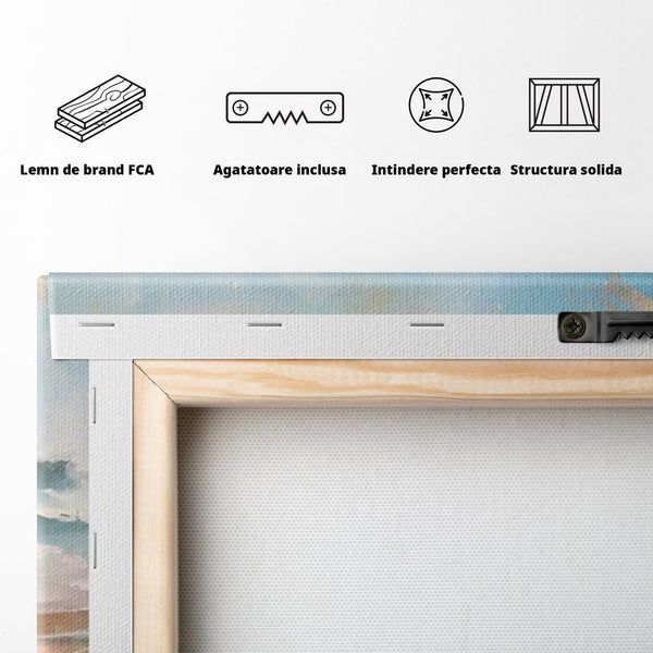 Tablou Canvas Premium LuxCanva® A1646, Sea Abstract , Dormitor, Decorativ, Plaja, Valuri, Living, Culori Vibrante