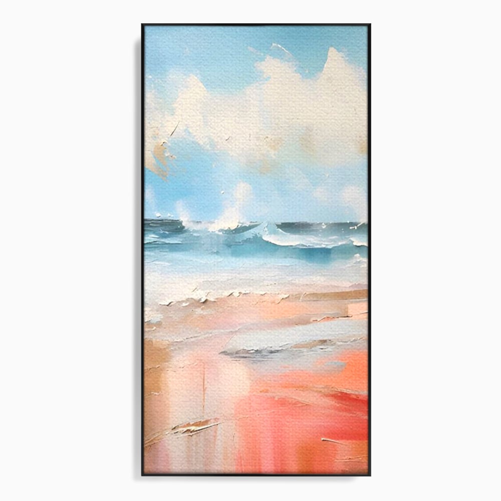 Tablou Canvas Premium LuxCanva® A1646, Sea Abstract , Dormitor, Decorativ, Plaja, Valuri, Living, Culori Vibrante