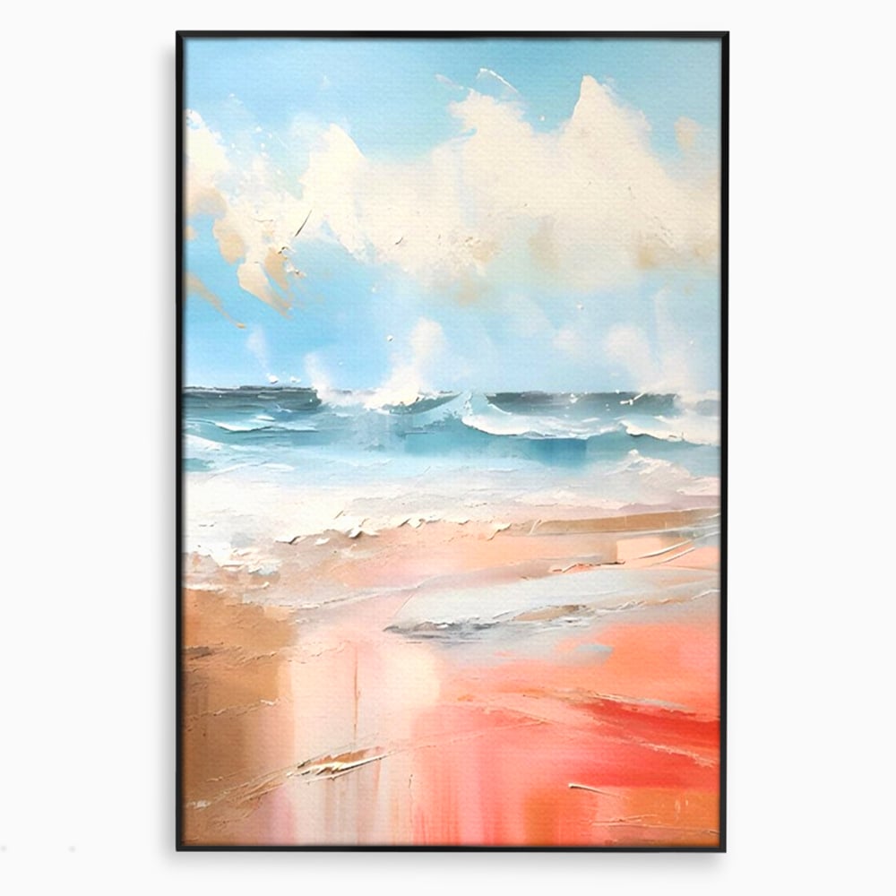 Tablou Canvas Premium LuxCanva® A1646, Sea Abstract , Dormitor, Decorativ, Plaja, Valuri, Living, Culori Vibrante