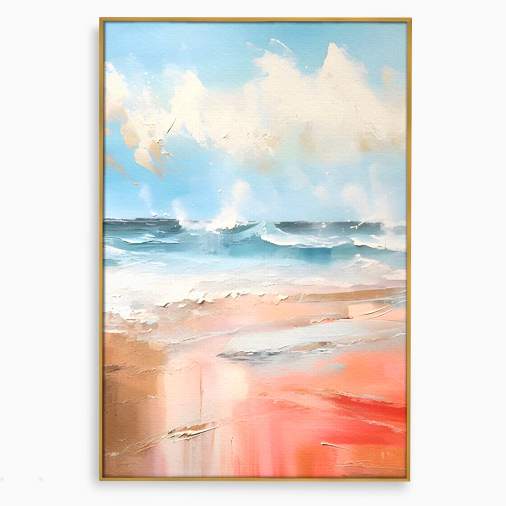 Tablou Canvas Premium LuxCanva® A1646, Sea Abstract , Dormitor, Decorativ, Plaja, Valuri, Living, Culori Vibrante