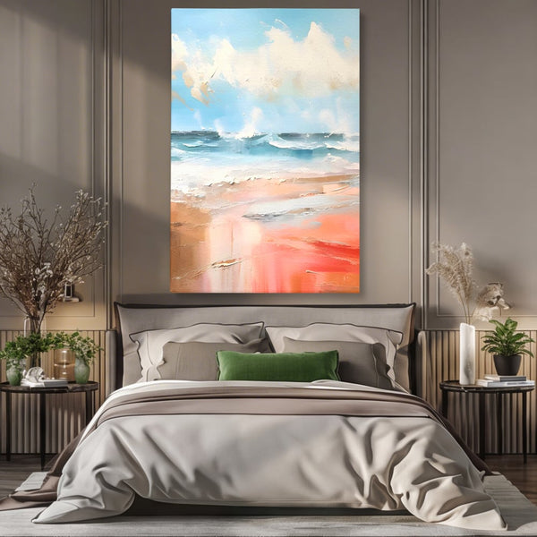 Tablou Canvas Premium LuxCanva® A1646, Sea Abstract , Dormitor, Decorativ, Plaja, Valuri, Living, Culori Vibrante