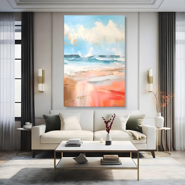 Tablou Canvas Premium LuxCanva® A1646, Sea Abstract , Dormitor, Decorativ, Plaja, Valuri, Living, Culori Vibrante