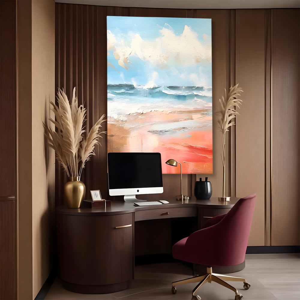 Tablou Canvas Premium LuxCanva® A1646, Sea Abstract , Dormitor, Decorativ, Plaja, Valuri, Living, Culori Vibrante