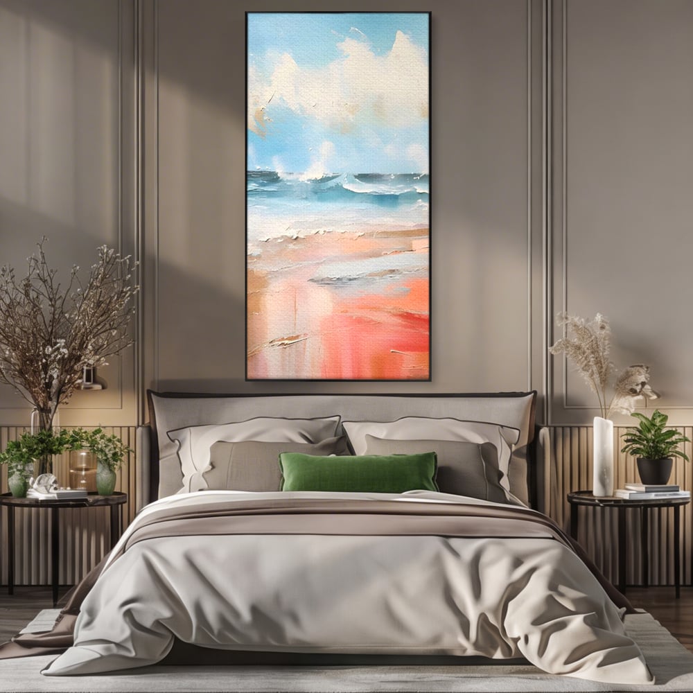 Tablou Canvas Premium LuxCanva® A1646, Sea Abstract , Dormitor, Decorativ, Plaja, Valuri, Living, Culori Vibrante