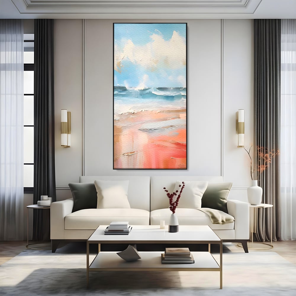 Tablou Canvas Premium LuxCanva® A1646, Sea Abstract , Dormitor, Decorativ, Plaja, Valuri, Living, Culori Vibrante