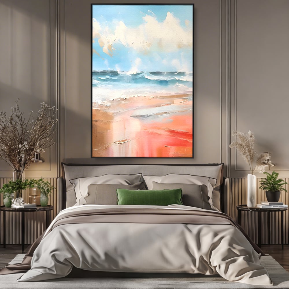 Tablou Canvas Premium LuxCanva® A1646, Sea Abstract , Dormitor, Decorativ, Plaja, Valuri, Living, Culori Vibrante