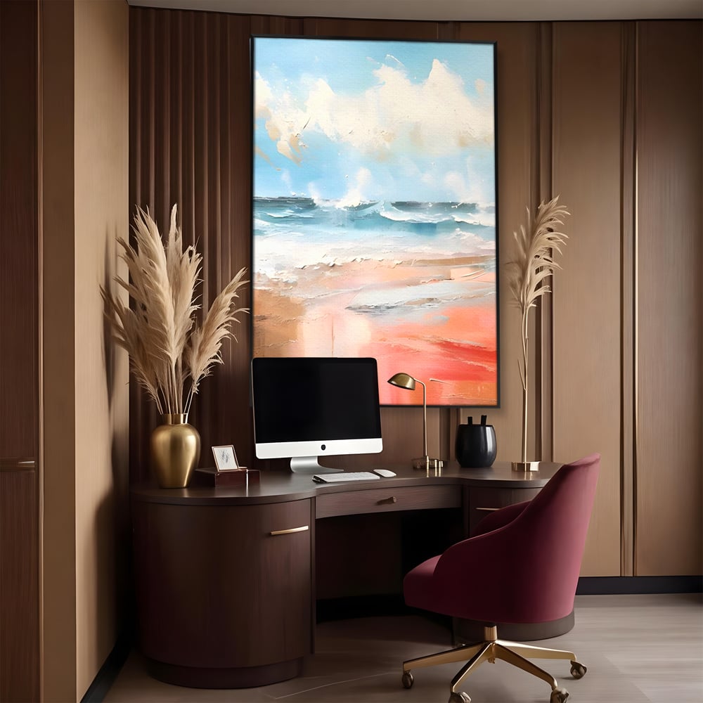 Tablou Canvas Premium LuxCanva® A1646, Sea Abstract , Dormitor, Decorativ, Plaja, Valuri, Living, Culori Vibrante