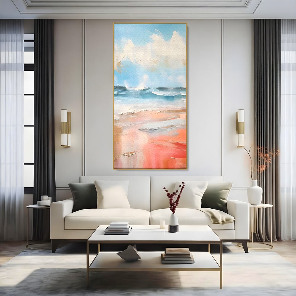 Tablou Canvas Premium LuxCanva® A1646, Sea Abstract , Dormitor, Decorativ, Plaja, Valuri, Living, Culori Vibrante