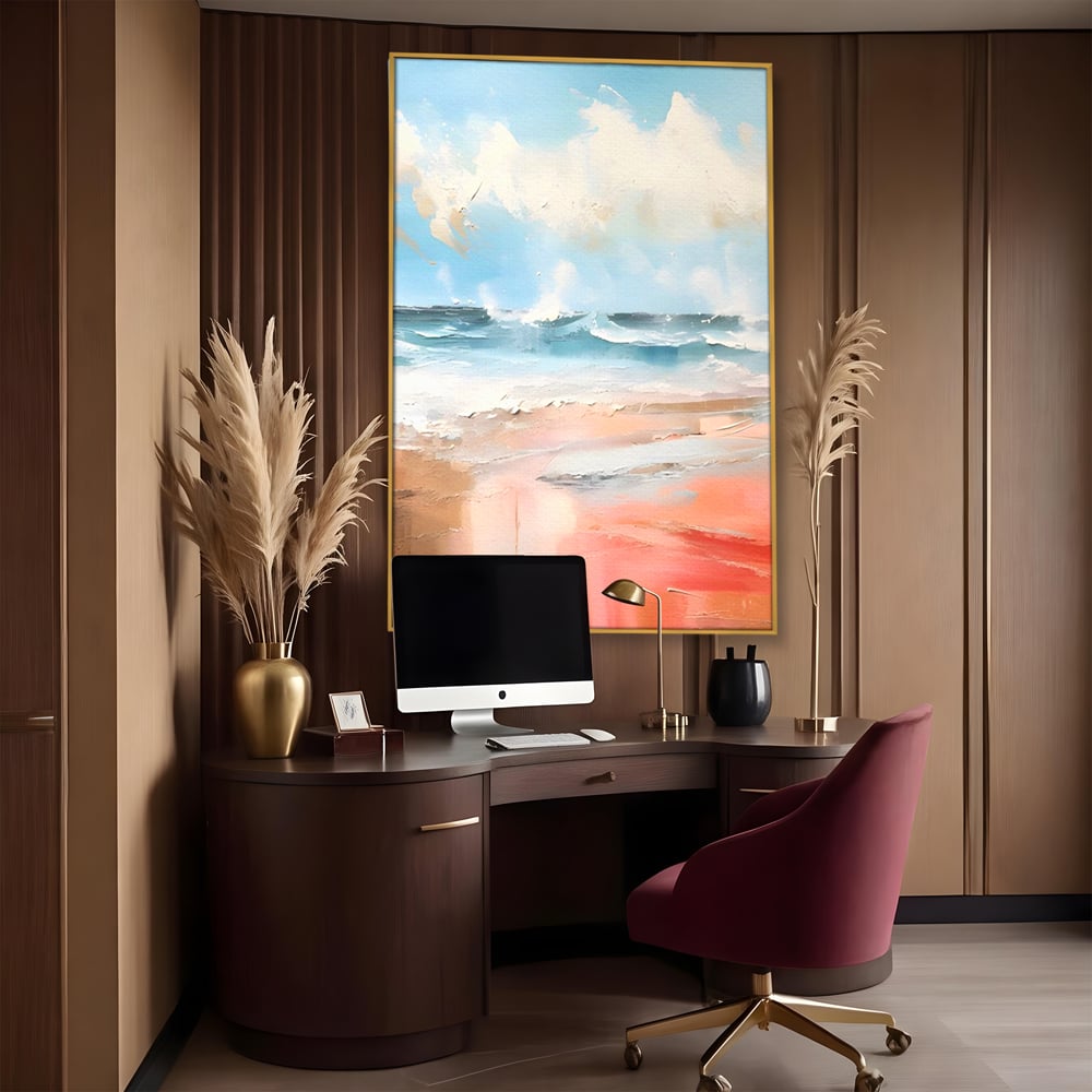 Tablou Canvas Premium LuxCanva® A1646, Sea Abstract , Dormitor, Decorativ, Plaja, Valuri, Living, Culori Vibrante