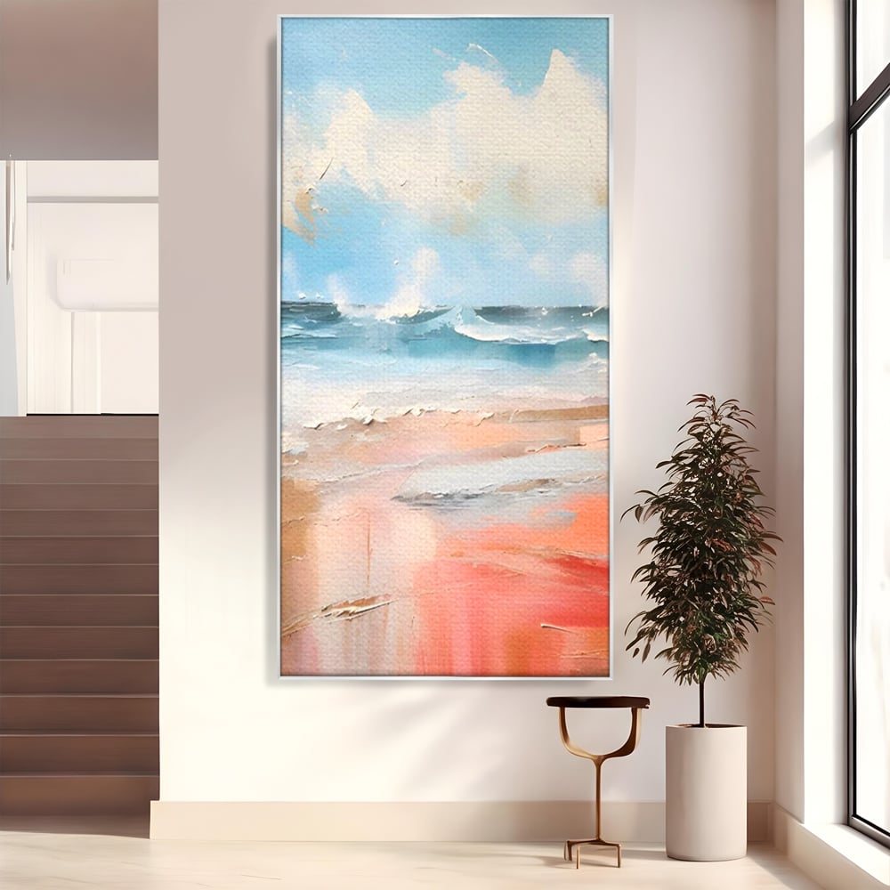 Tablou Canvas Premium LuxCanva® A1646, Sea Abstract , Dormitor, Decorativ, Plaja, Valuri, Living, Culori Vibrante