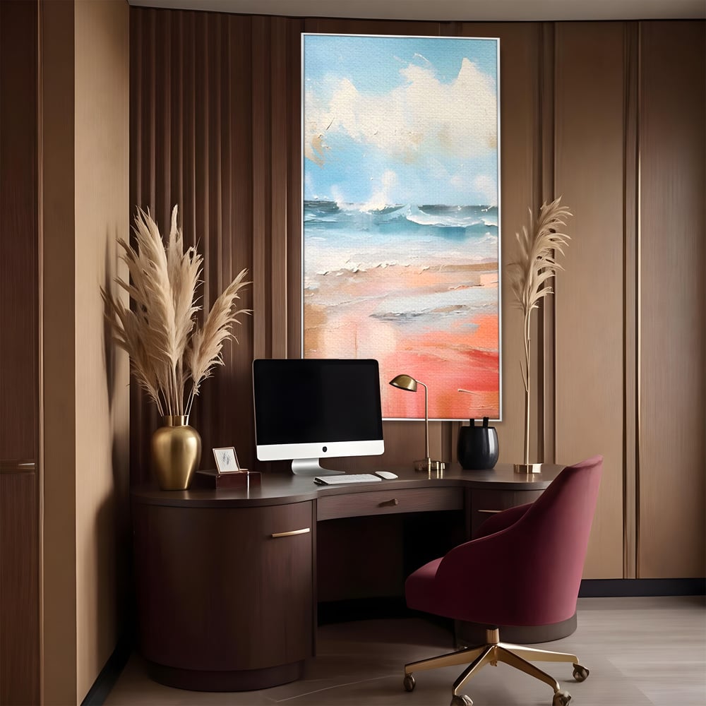 Tablou Canvas Premium LuxCanva® A1646, Sea Abstract , Dormitor, Decorativ, Plaja, Valuri, Living, Culori Vibrante