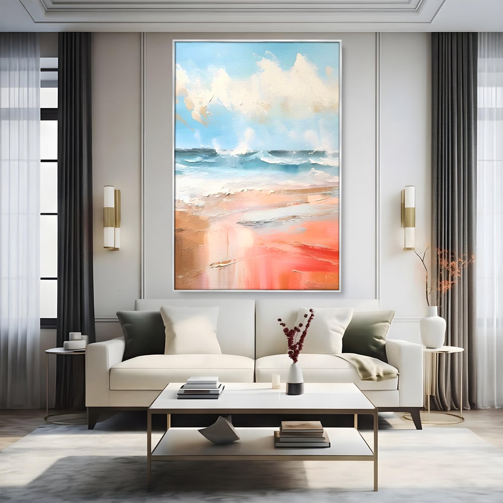 Tablou Canvas Premium LuxCanva® A1646, Sea Abstract , Dormitor, Decorativ, Plaja, Valuri, Living, Culori Vibrante