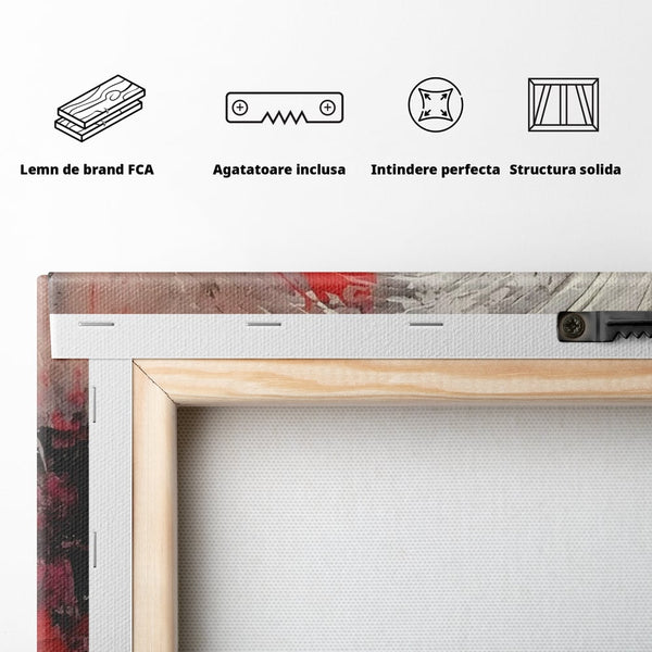 Tablou Canvas Premium LuxCanva® A1647, Atomul , Dormitor, Decorativ, Abstract, Rosu, Living, Culori Vibrante