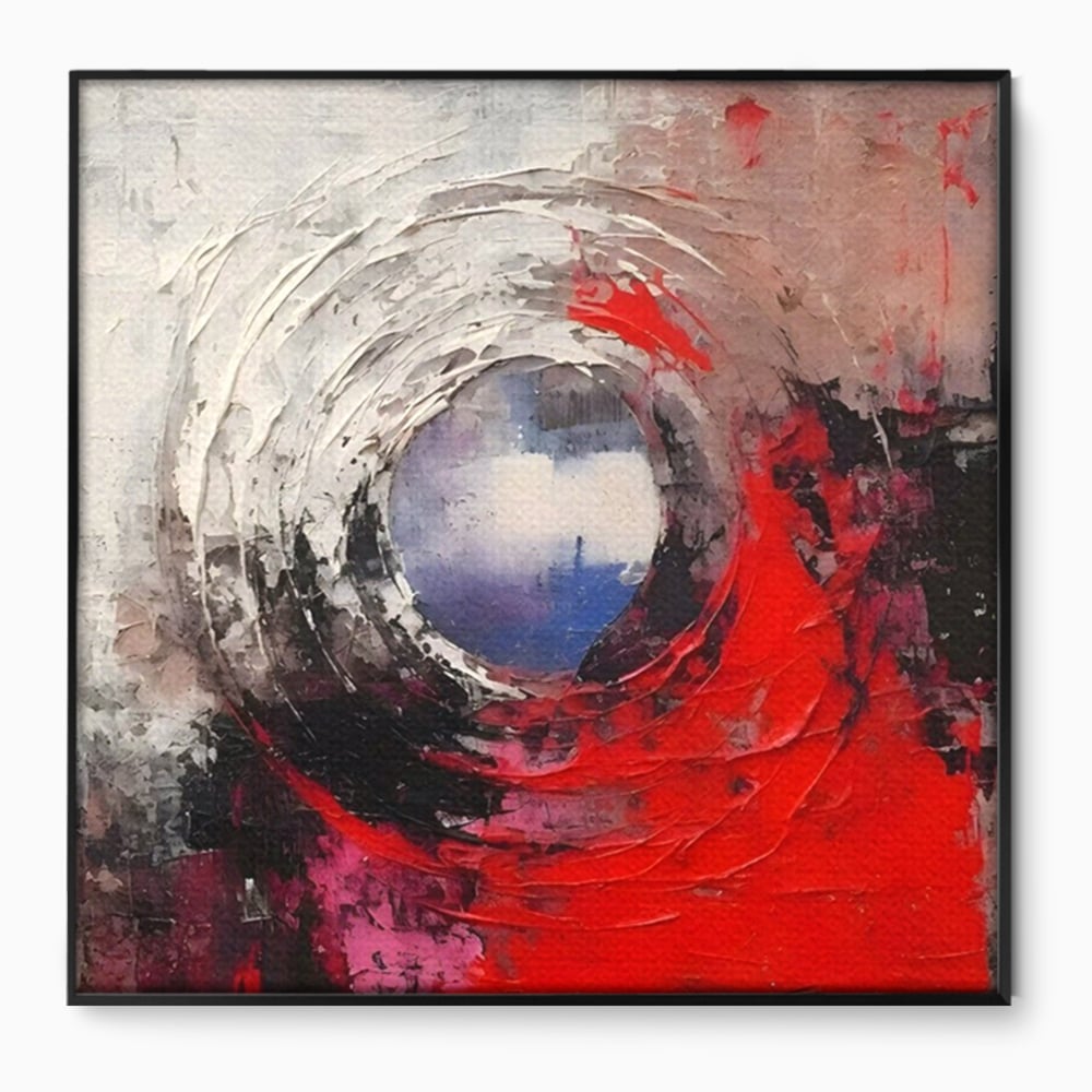 Tablou Canvas Premium LuxCanva® A1647, Atomul , Dormitor, Decorativ, Abstract, Rosu, Living, Culori Vibrante