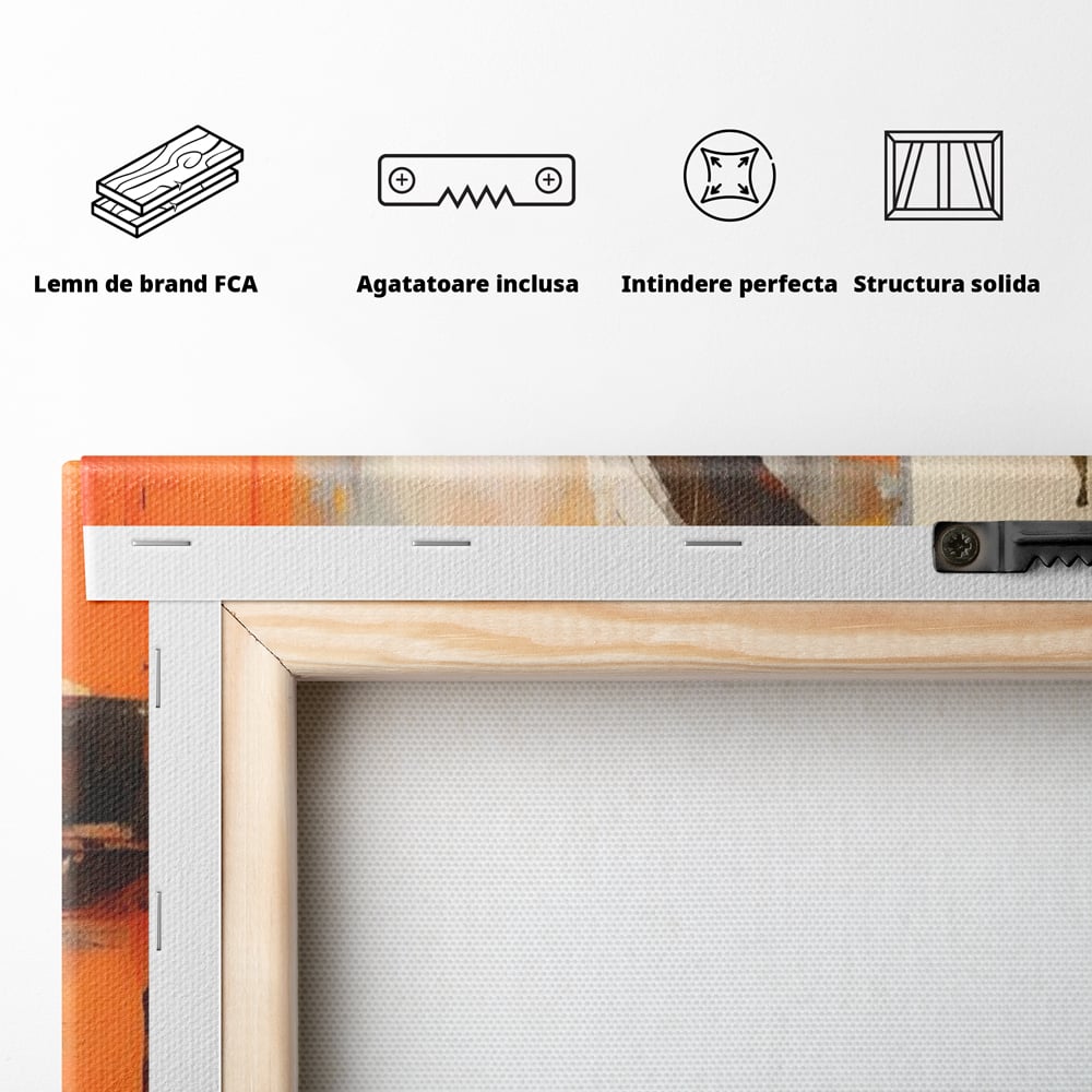 Tablou Canvas Premium LuxCanva® A1648, Geometrie Abstracta , Dormitor, Decorativ, Cromatic, Living, Culori Vibrante