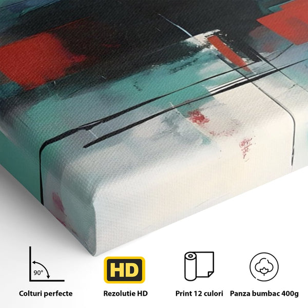 Tablou Canvas Premium LuxCanva® A1649, Painting Blue , Room, Cromatic, Abstract, Living, Culori Vibrante