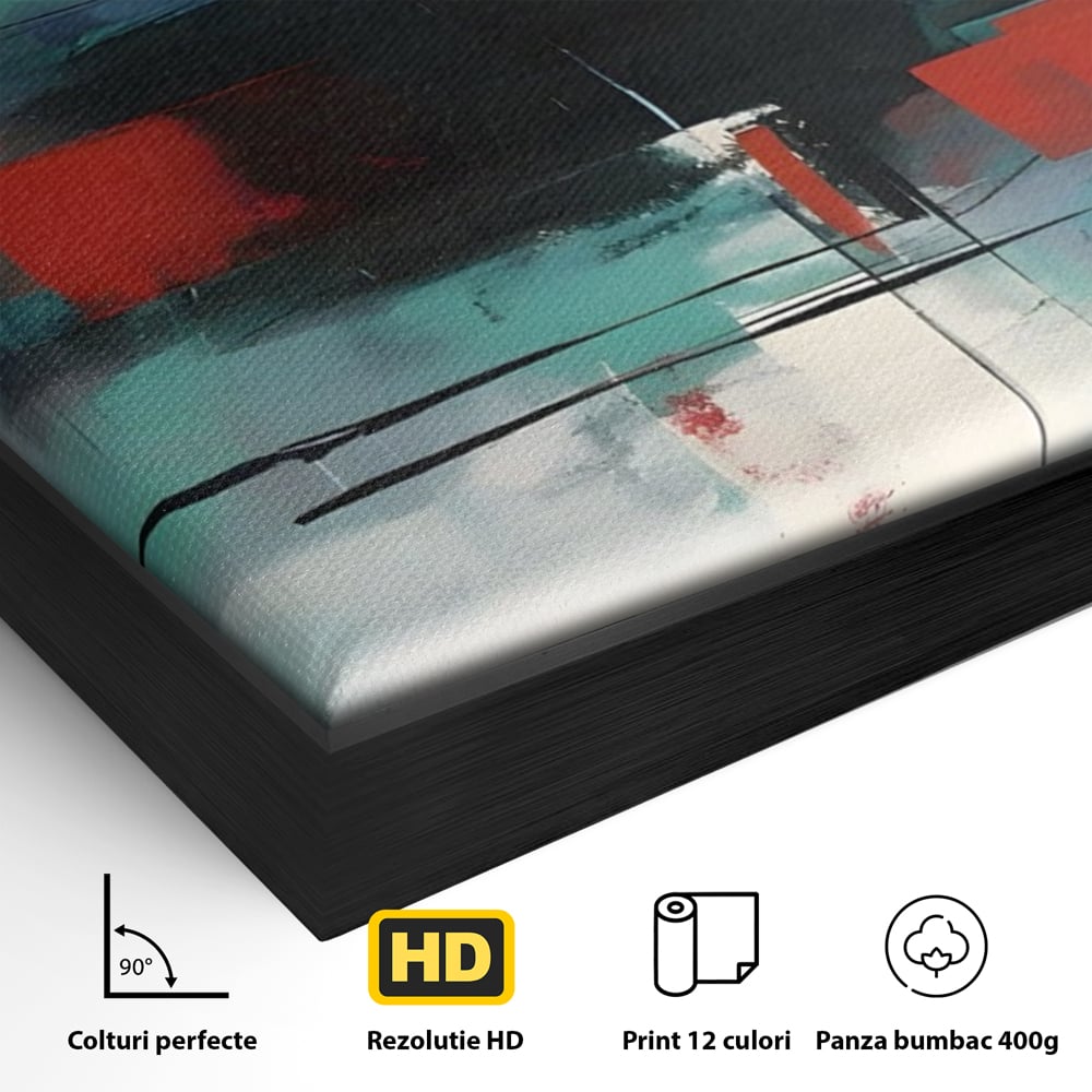 Tablou Canvas Premium LuxCanva® A1649, Painting Blue , Room, Cromatic, Abstract, Living, Culori Vibrante