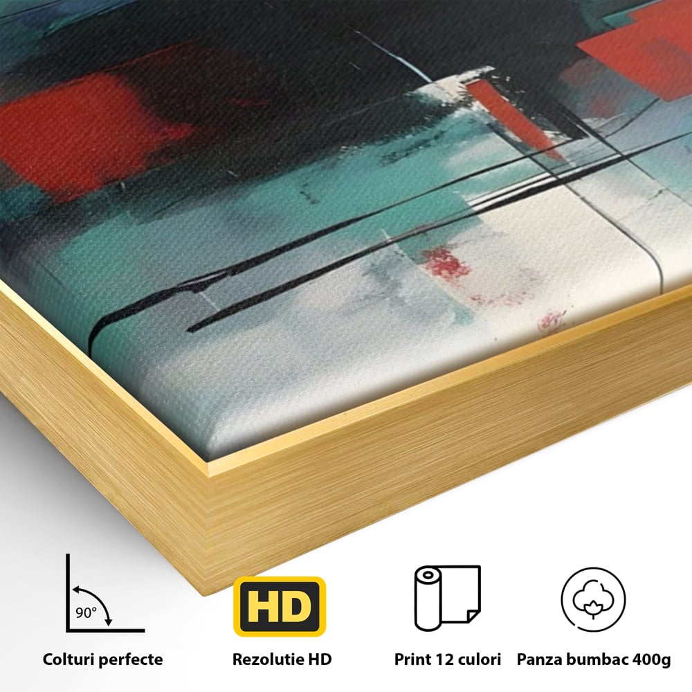 Tablou Canvas Premium LuxCanva® A1649, Painting Blue , Room, Cromatic, Abstract, Living, Culori Vibrante
