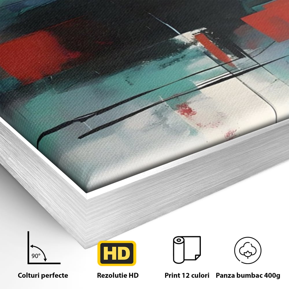 Tablou Canvas Premium LuxCanva® A1649, Painting Blue , Room, Cromatic, Abstract, Living, Culori Vibrante
