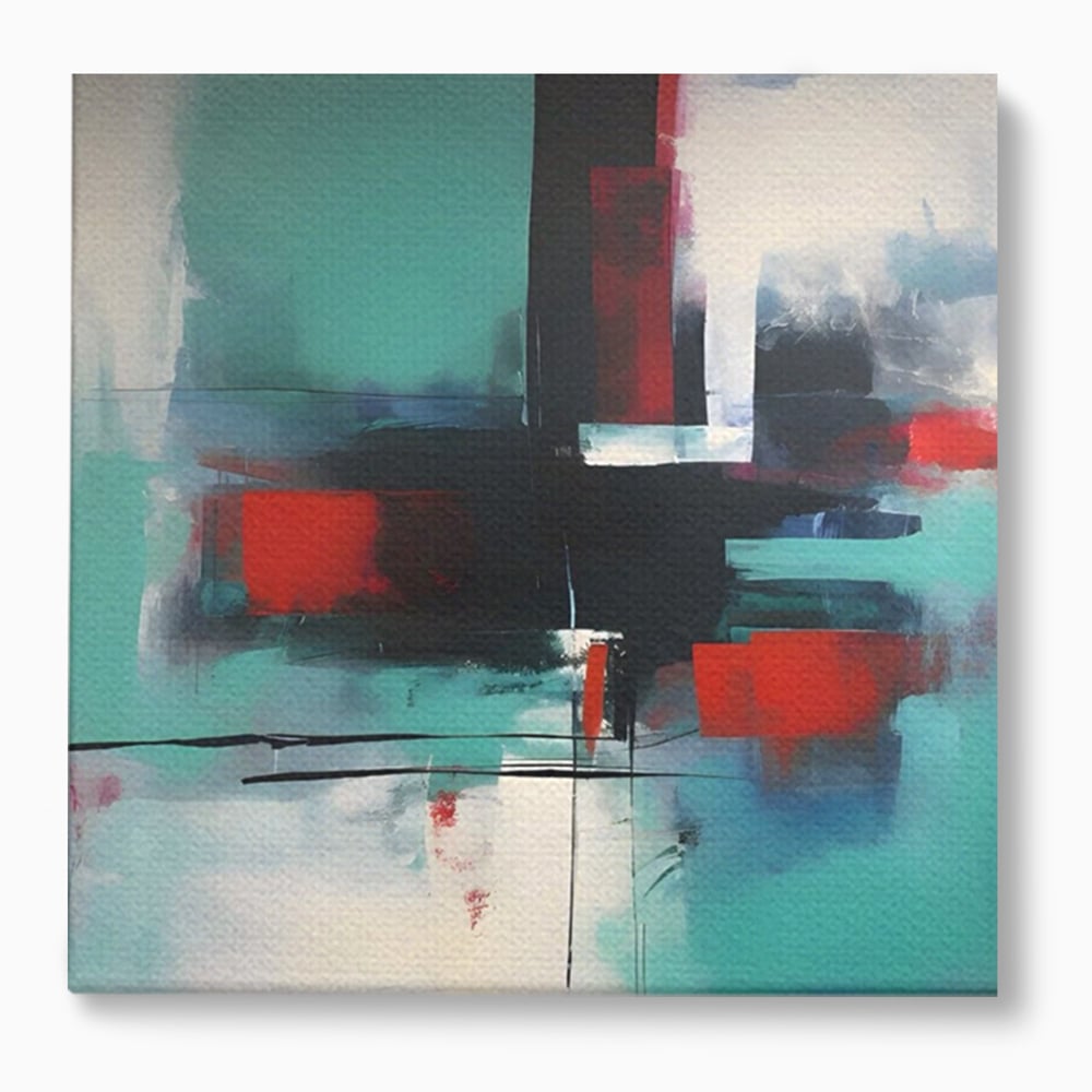 Tablou Canvas Premium LuxCanva® A1649, Painting Blue , Room, Cromatic, Abstract, Living, Culori Vibrante