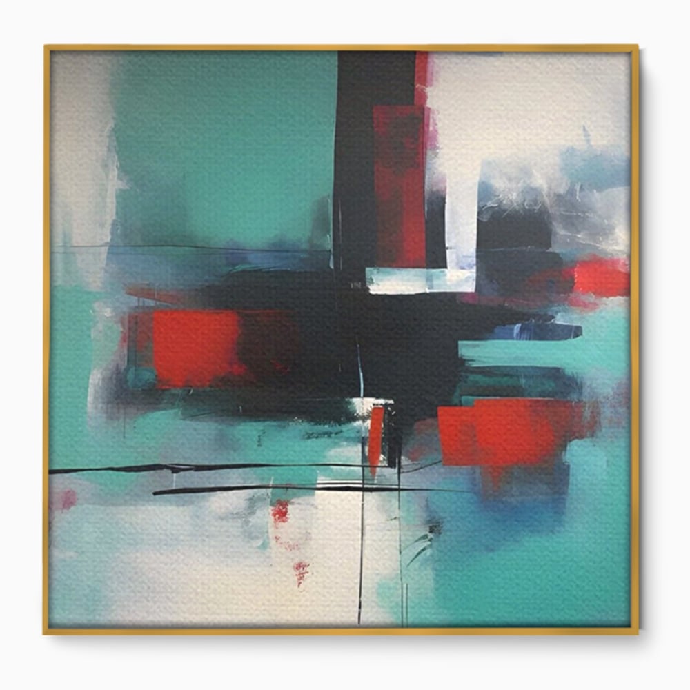 Tablou Canvas Premium LuxCanva® A1649, Painting Blue , Room, Cromatic, Abstract, Living, Culori Vibrante