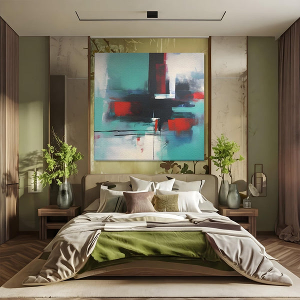 Tablou Canvas Premium LuxCanva® A1649, Painting Blue , Room, Cromatic, Abstract, Living, Culori Vibrante