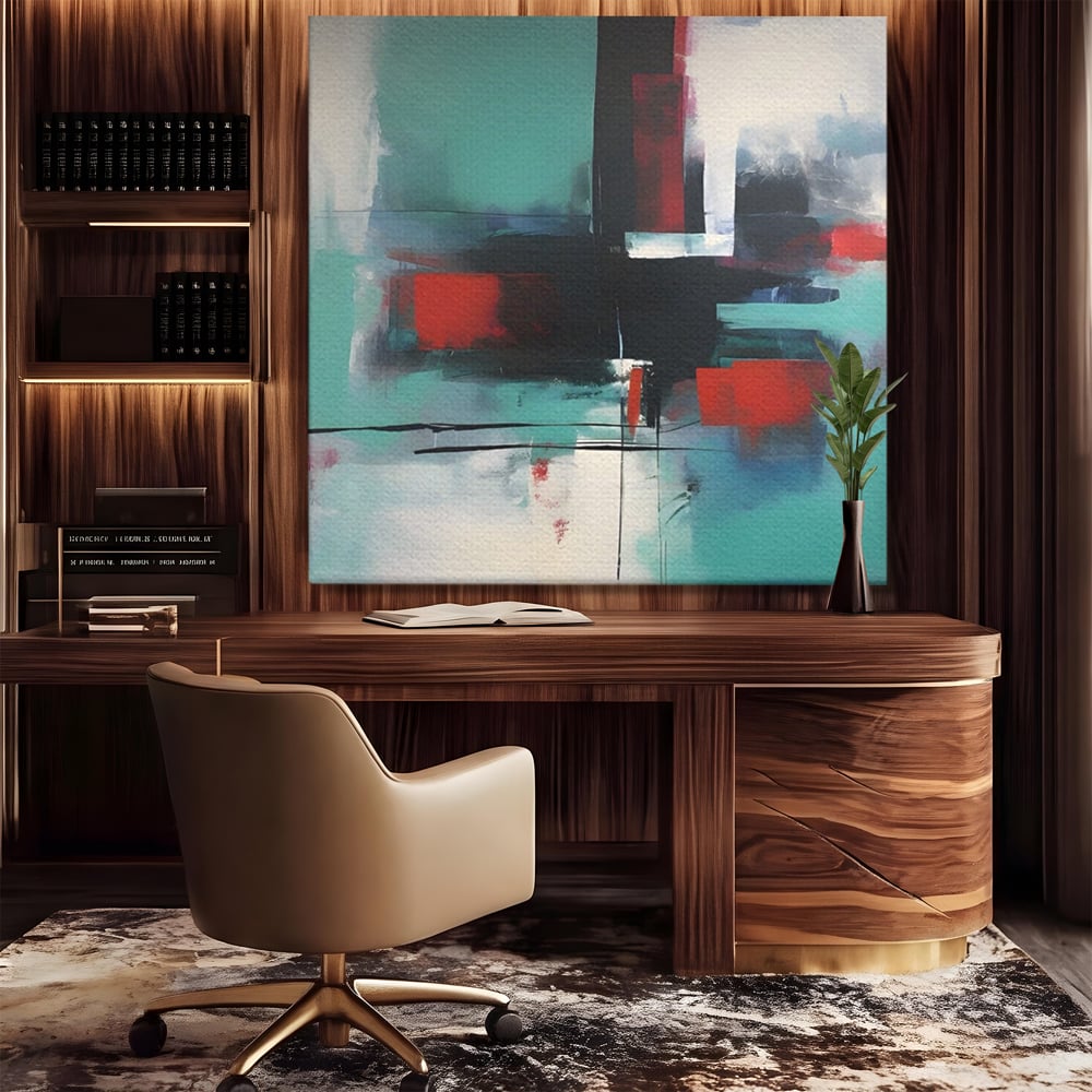 Tablou Canvas Premium LuxCanva® A1649, Painting Blue , Room, Cromatic, Abstract, Living, Culori Vibrante