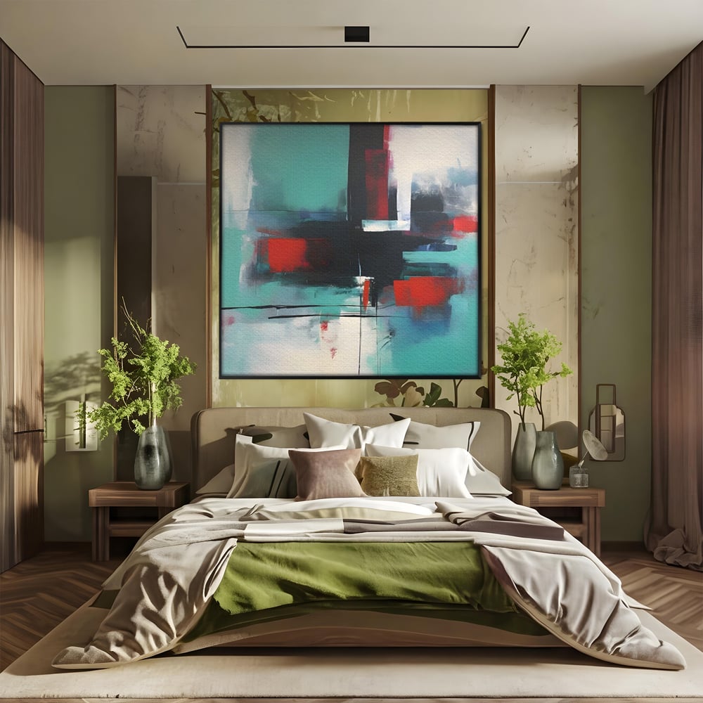 Tablou Canvas Premium LuxCanva® A1649, Painting Blue , Room, Cromatic, Abstract, Living, Culori Vibrante