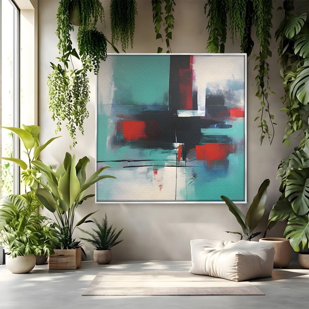 Tablou Canvas Premium LuxCanva® A1649, Painting Blue , Room, Cromatic, Abstract, Living, Culori Vibrante