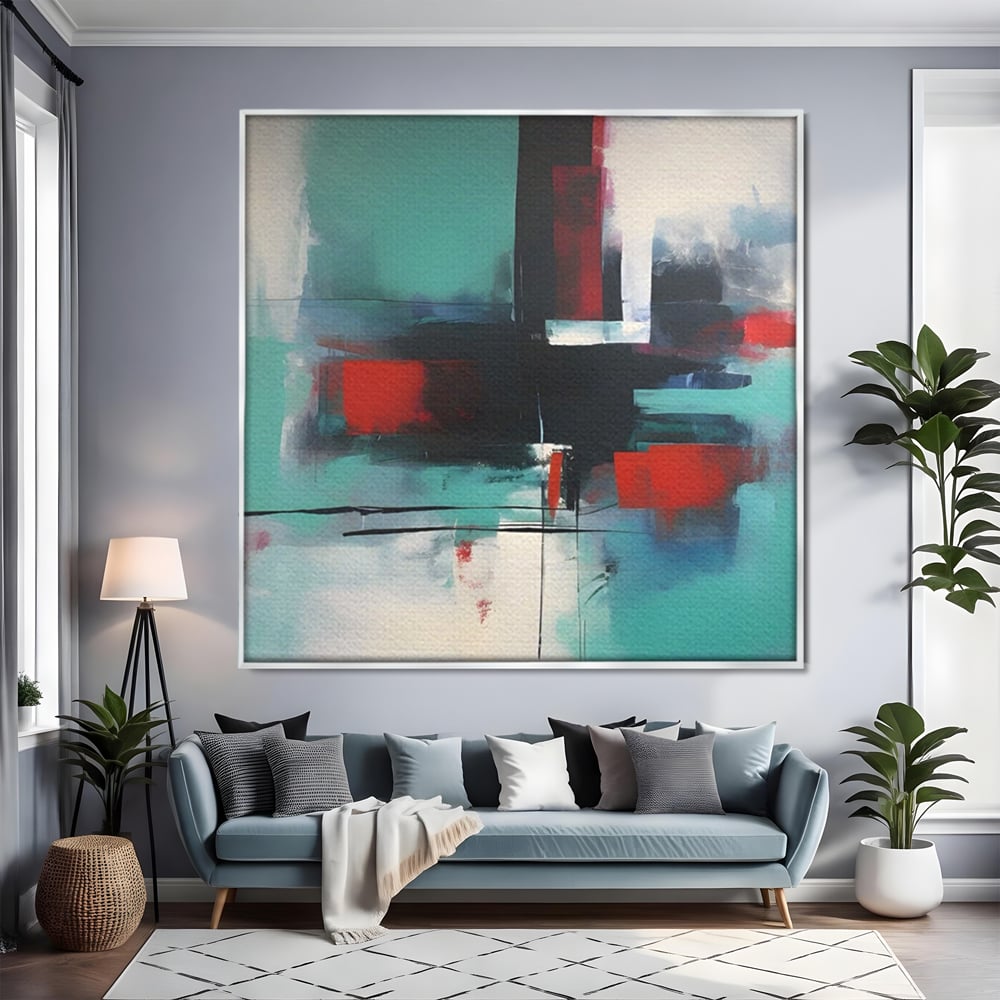 Tablou Canvas Premium LuxCanva® A1649, Painting Blue , Room, Cromatic, Abstract, Living, Culori Vibrante