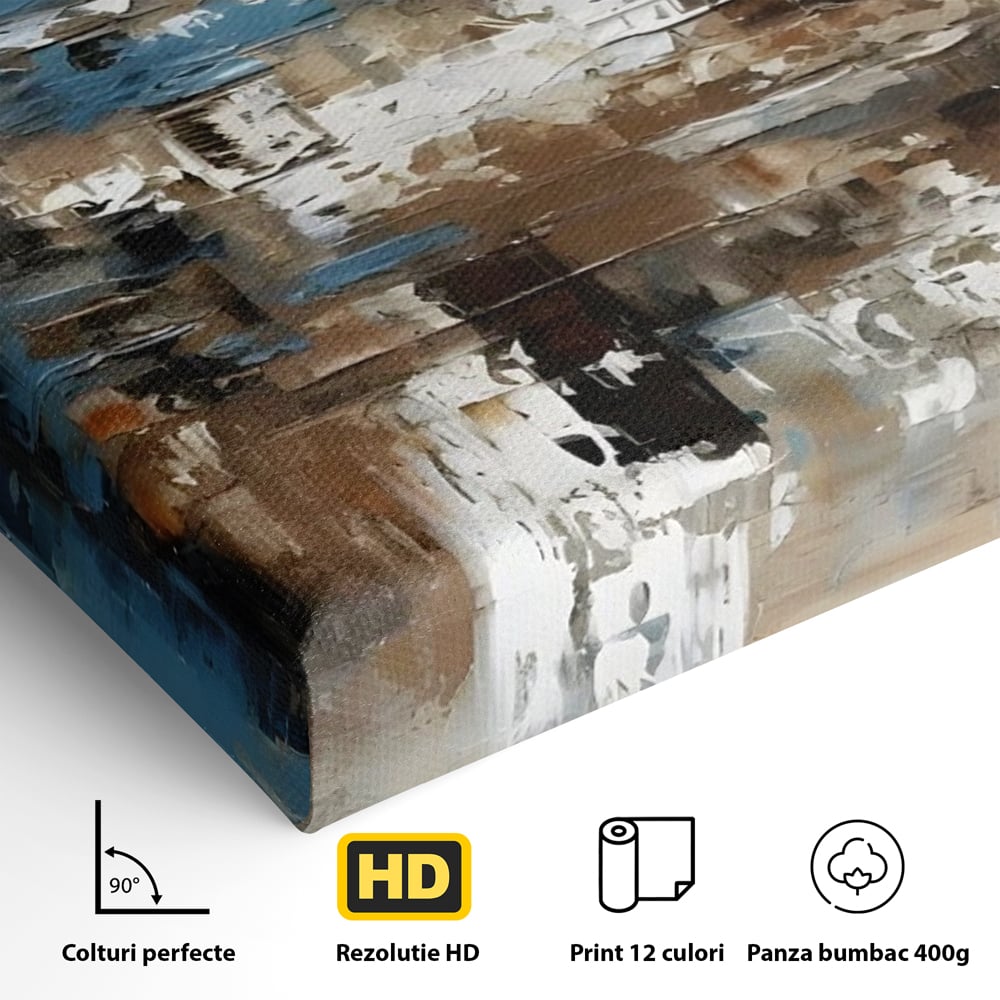 Tablou Canvas Premium LuxCanva® A1650, Painting Brown , Room, Decorativ, Cromatic, Abstract, Living, Culori Vibrante