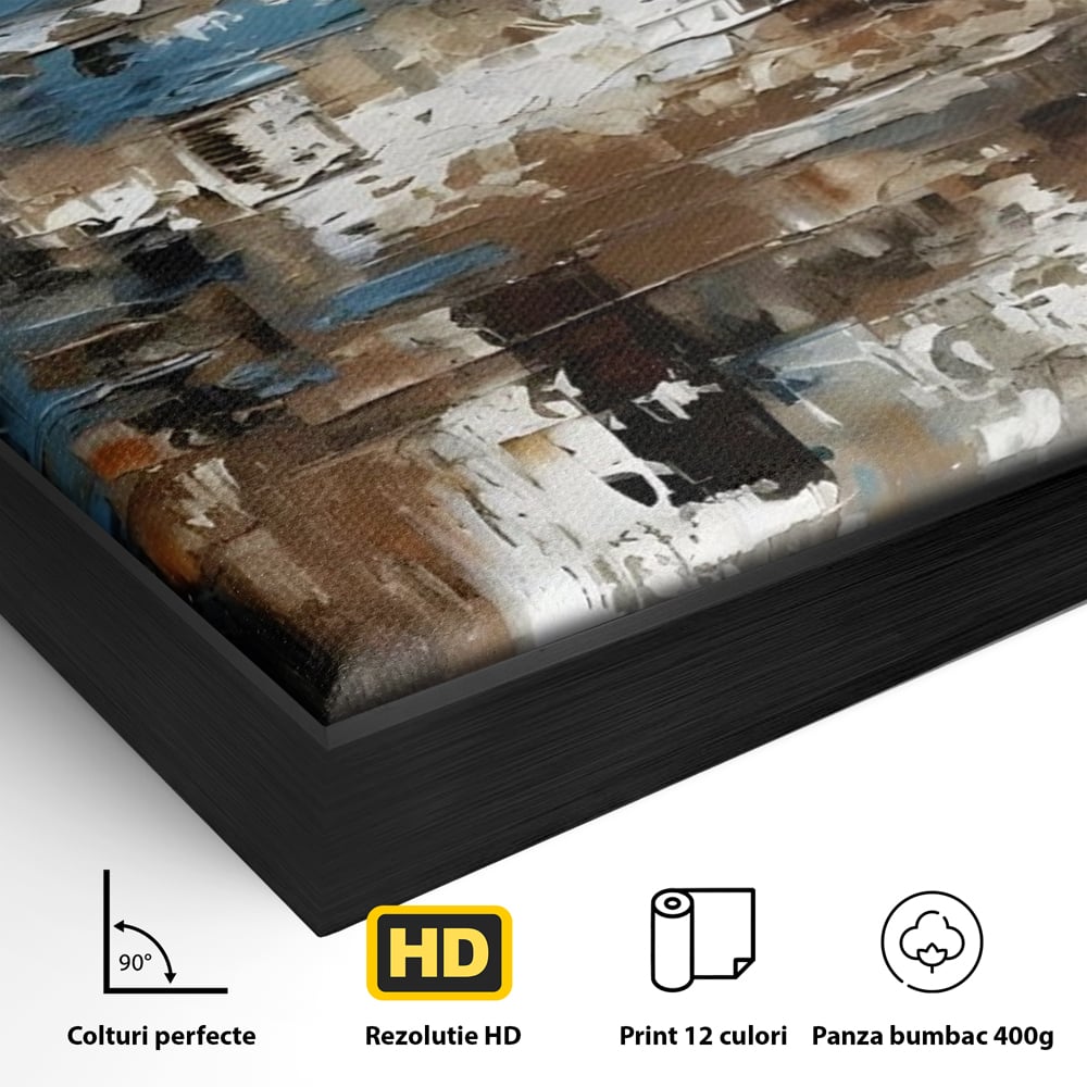 Tablou Canvas Premium LuxCanva® A1650, Painting Brown , Room, Decorativ, Cromatic, Abstract, Living, Culori Vibrante