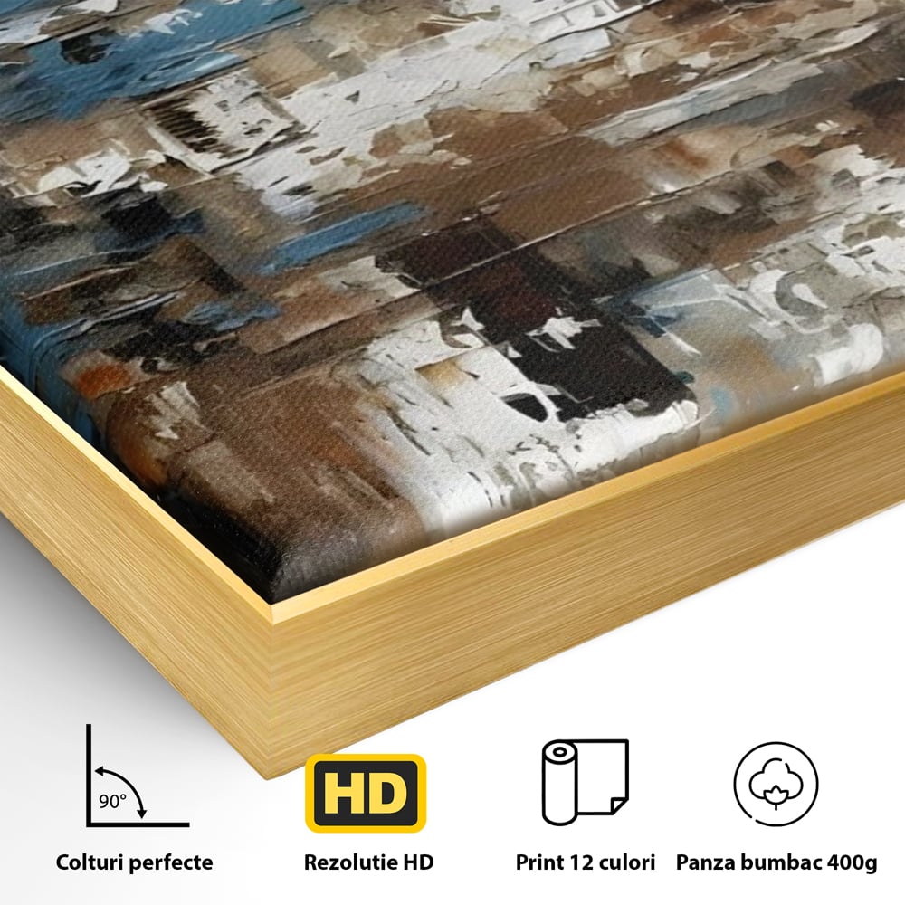 Tablou Canvas Premium LuxCanva® A1650, Painting Brown , Room, Decorativ, Cromatic, Abstract, Living, Culori Vibrante