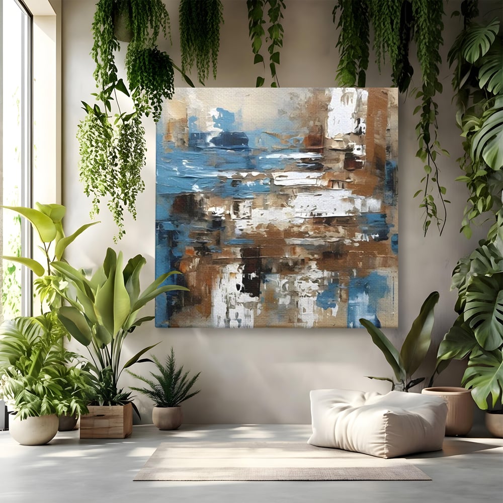 Tablou Canvas Premium LuxCanva® A1650, Painting Brown , Room, Decorativ, Cromatic, Abstract, Living, Culori Vibrante
