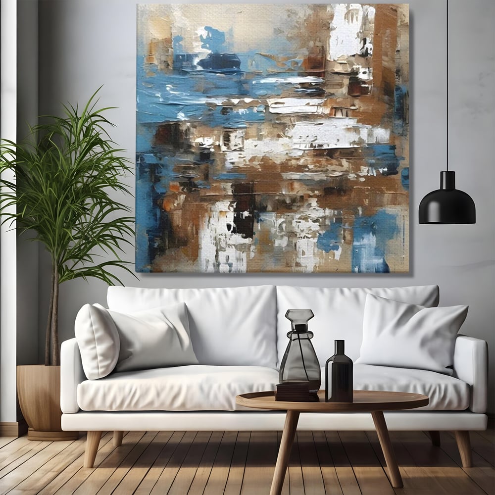 Tablou Canvas Premium LuxCanva® A1650, Painting Brown , Room, Decorativ, Cromatic, Abstract, Living, Culori Vibrante