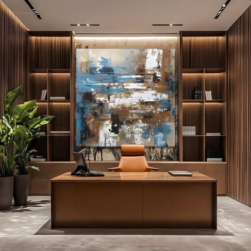 Tablou Canvas Premium LuxCanva® A1650, Painting Brown , Room, Decorativ, Cromatic, Abstract, Living, Culori Vibrante