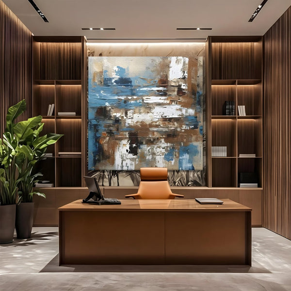 Tablou Canvas Premium LuxCanva® A1650, Painting Brown , Room, Decorativ, Cromatic, Abstract, Living, Culori Vibrante