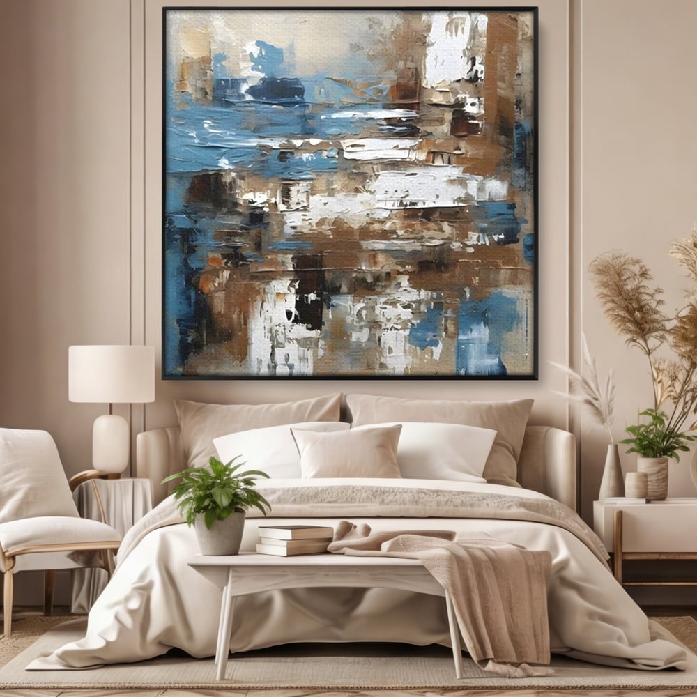 Tablou Canvas Premium LuxCanva® A1650, Painting Brown , Room, Decorativ, Cromatic, Abstract, Living, Culori Vibrante