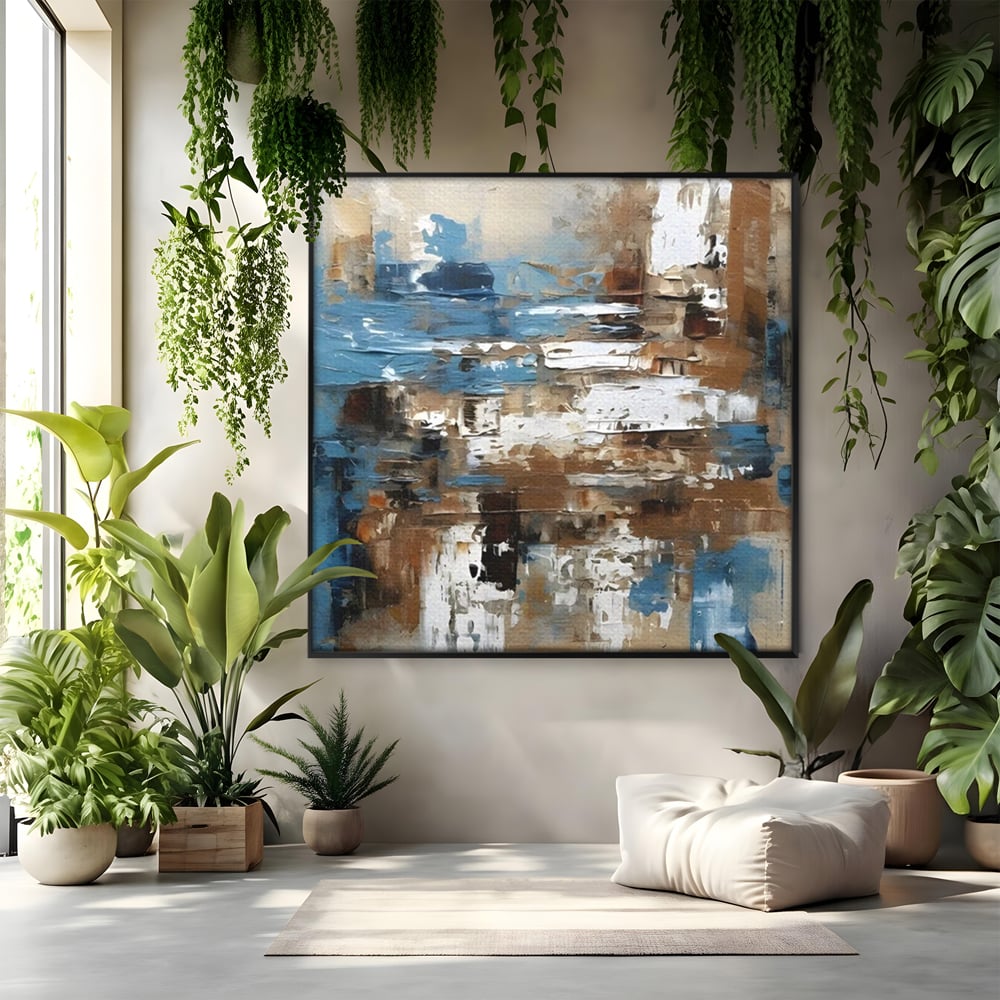 Tablou Canvas Premium LuxCanva® A1650, Painting Brown , Room, Decorativ, Cromatic, Abstract, Living, Culori Vibrante