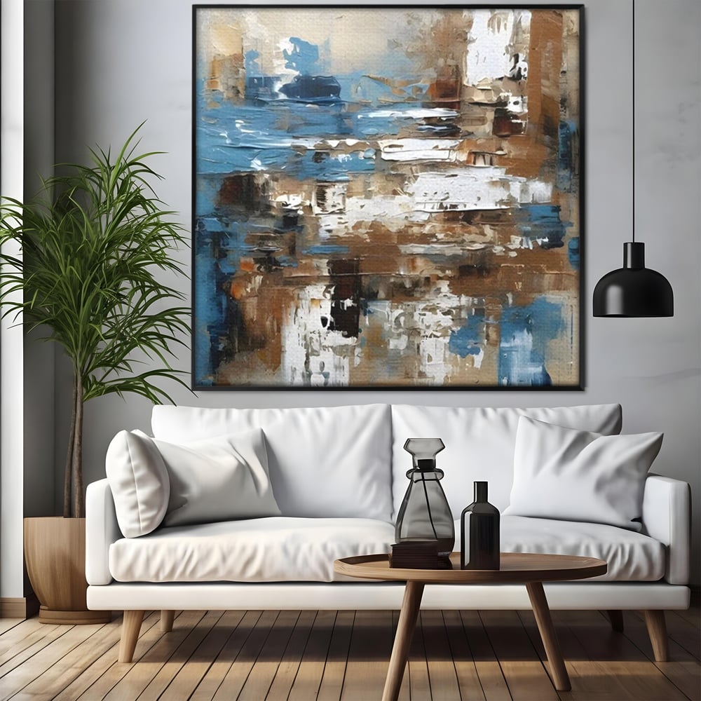 Tablou Canvas Premium LuxCanva® A1650, Painting Brown , Room, Decorativ, Cromatic, Abstract, Living, Culori Vibrante