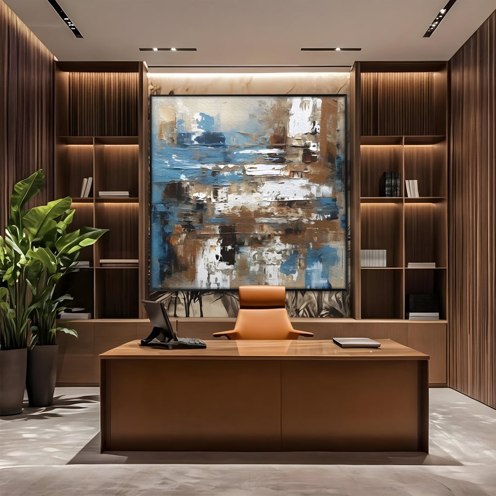 Tablou Canvas Premium LuxCanva® A1650, Painting Brown , Room, Decorativ, Cromatic, Abstract, Living, Culori Vibrante