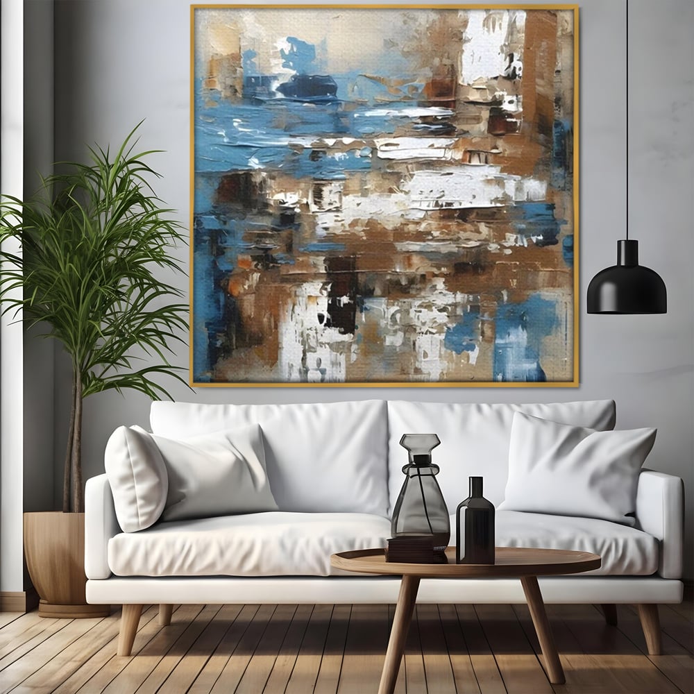 Tablou Canvas Premium LuxCanva® A1650, Painting Brown , Room, Decorativ, Cromatic, Abstract, Living, Culori Vibrante