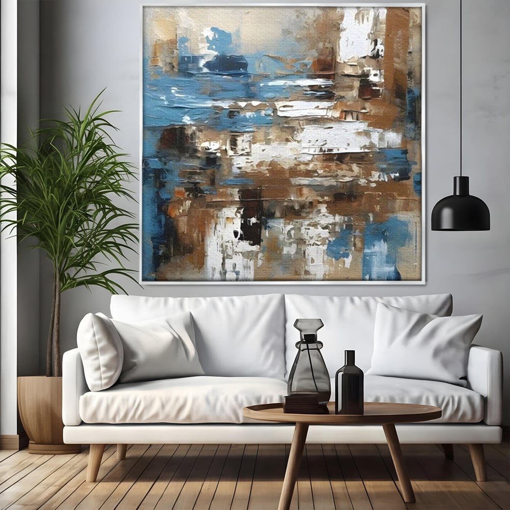 Tablou Canvas Premium LuxCanva® A1650, Painting Brown , Room, Decorativ, Cromatic, Abstract, Living, Culori Vibrante