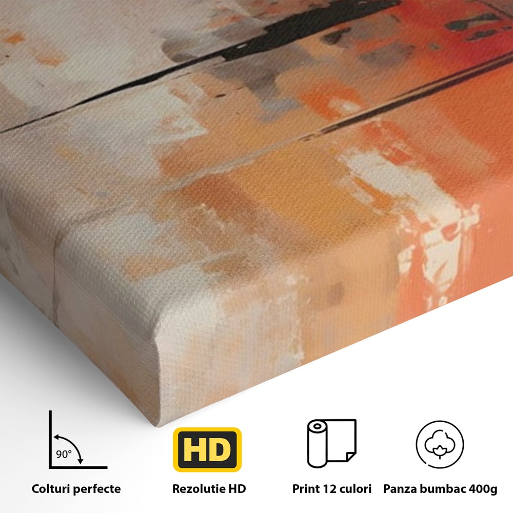 Tablou Canvas Premium LuxCanva® A1651, Linie Neagra , Room, Decorativ, Cromatic, Abstract, Living, Culori Vibrante