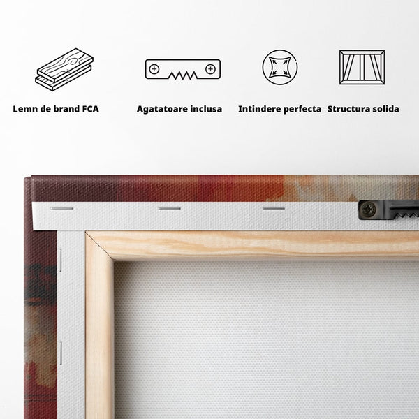 Tablou Canvas Premium LuxCanva® A1651, Linie Neagra , Room, Decorativ, Cromatic, Abstract, Living, Culori Vibrante