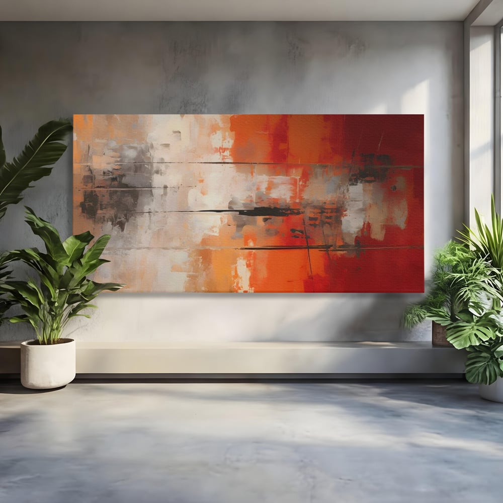 Tablou Canvas Premium LuxCanva® A1651, Linie Neagra , Room, Decorativ, Cromatic, Abstract, Living, Culori Vibrante